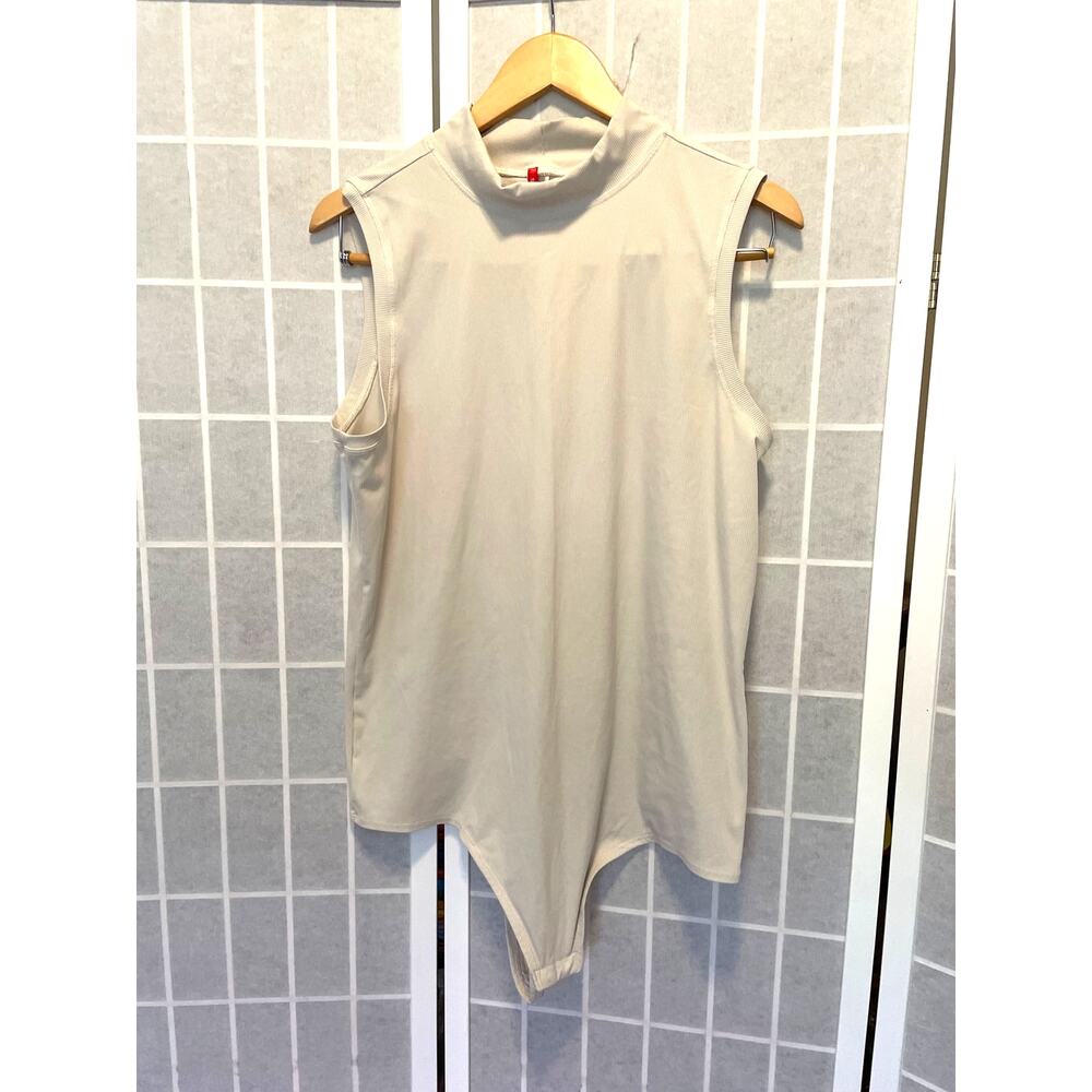 SPANX Suit Yourself Ribbed Stretch Jersey Bodysuit 1X Minimalist Clean Girl - Picture 2 of 4